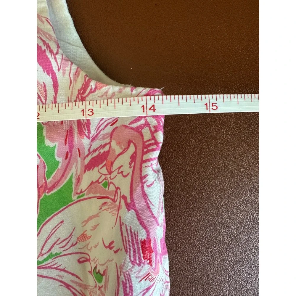 Lilly Pulitzer Shift Dress Girls 10 Pink LIKE_NEW Flamingo Lace Trim Pockets